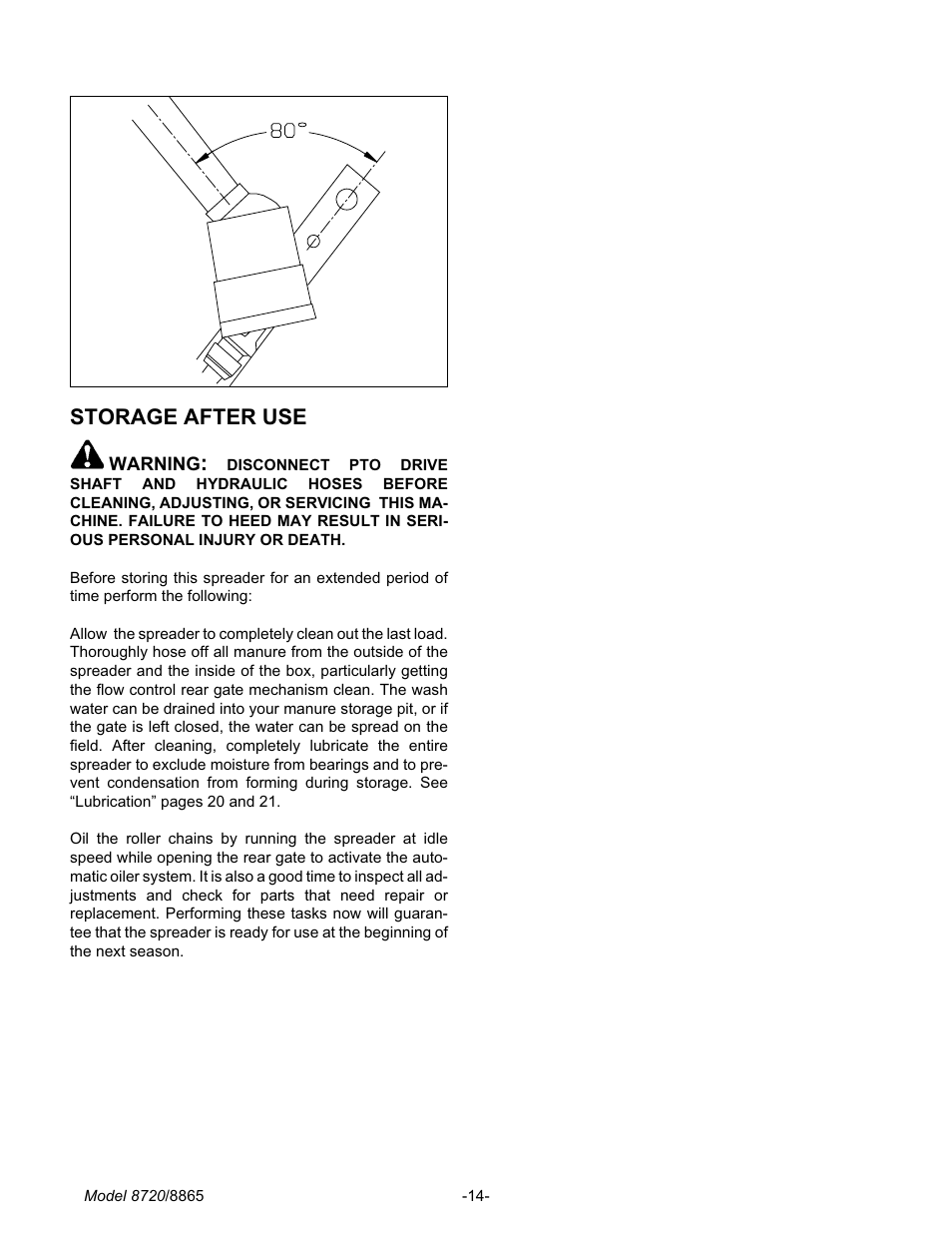 Stor age af ter use 14, Storage after use | Meyer 8720 User Manual | Page 14 / 64