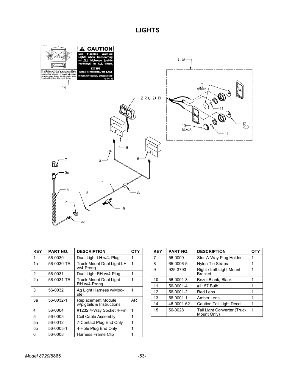 Lights 53, Lights | Meyer 8720 User Manual | Page 53 / 64