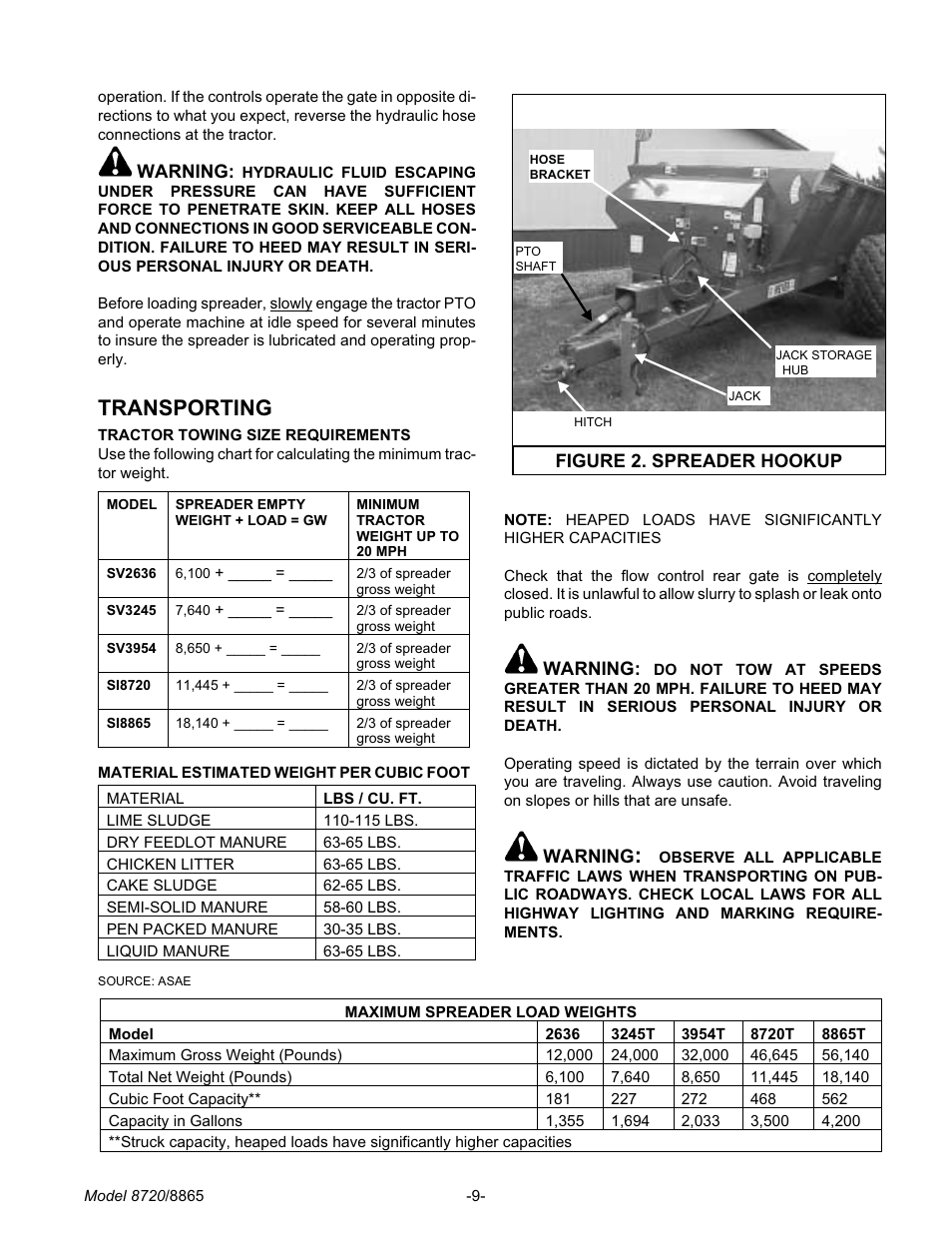 Trans porting 9, Transporting | Meyer 8720 User Manual | Page 9 / 64