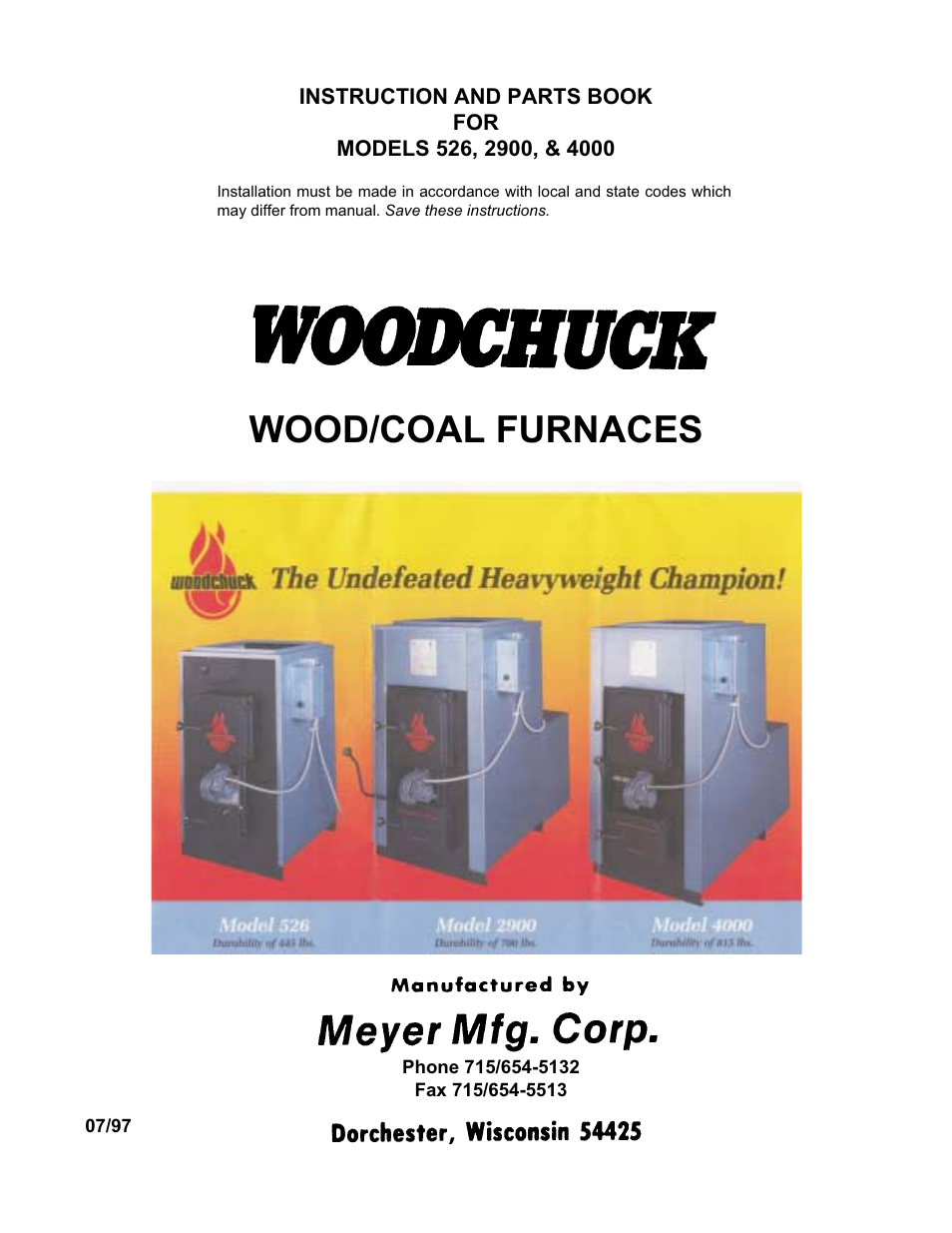 Meyer WOODCHUCK 526 User Manual | 36 pages