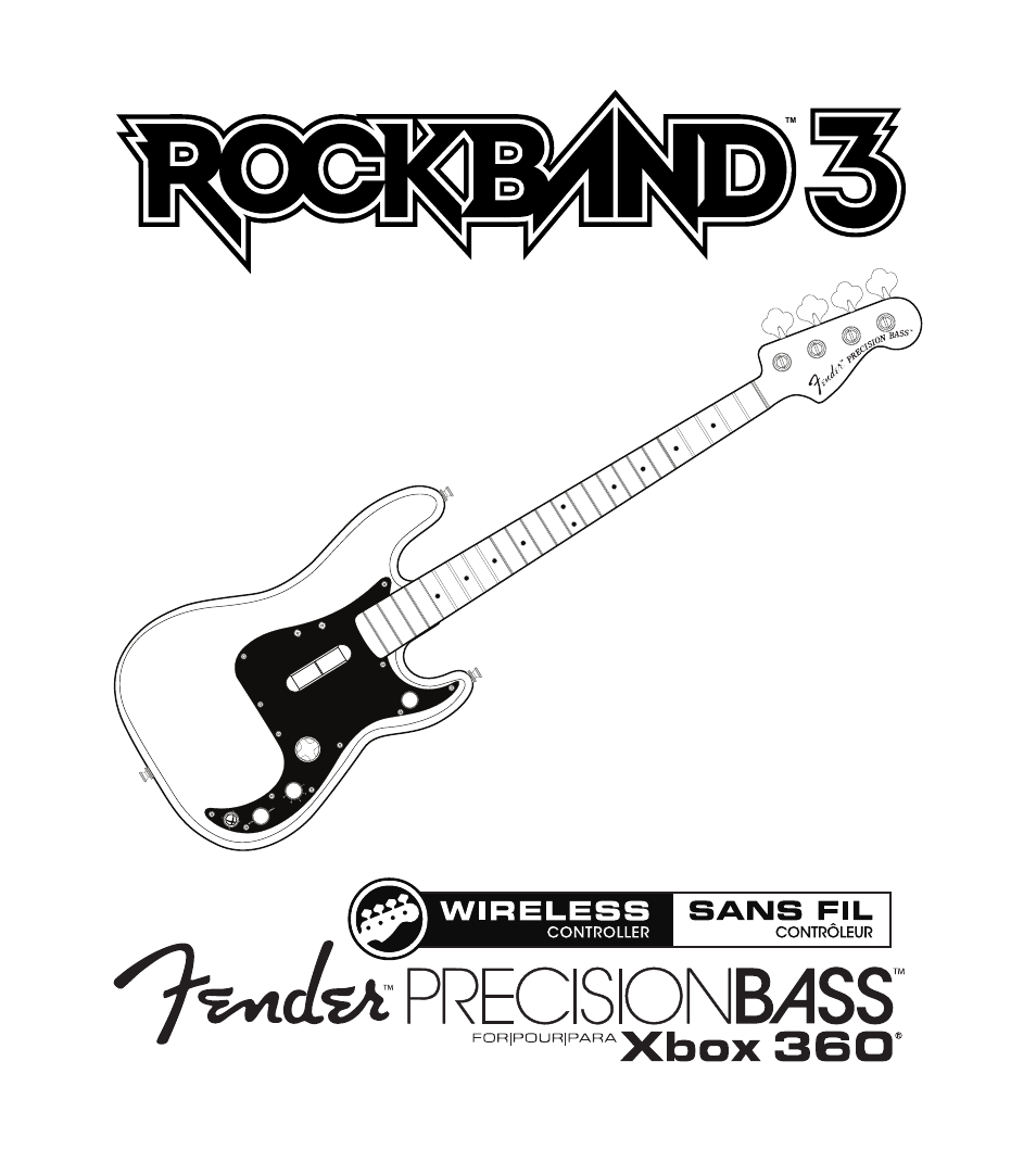 Rock Band Rock Band 3 Wireless Fender Precision Bass Controller User Manual | 32 pages