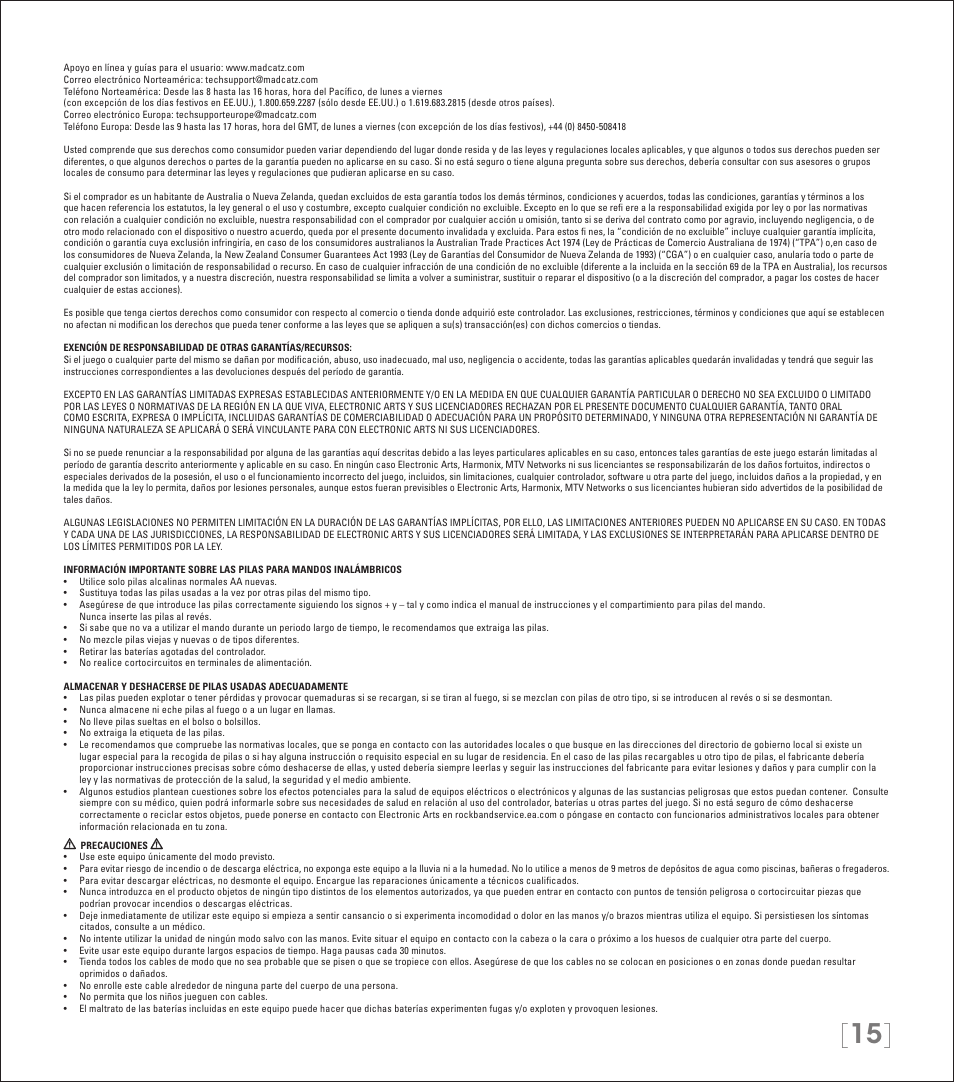 Rock Band Rock Band 3 Wireless Fender Precision Bass Controller User Manual | Page 15 / 32