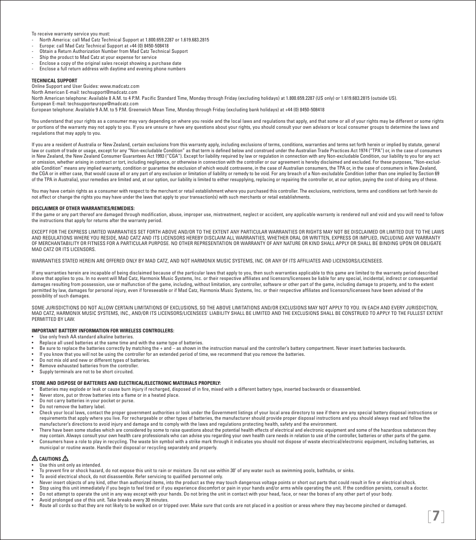 Rock Band Rock Band 3 Wireless Fender Precision Bass Controller User Manual | Page 7 / 32