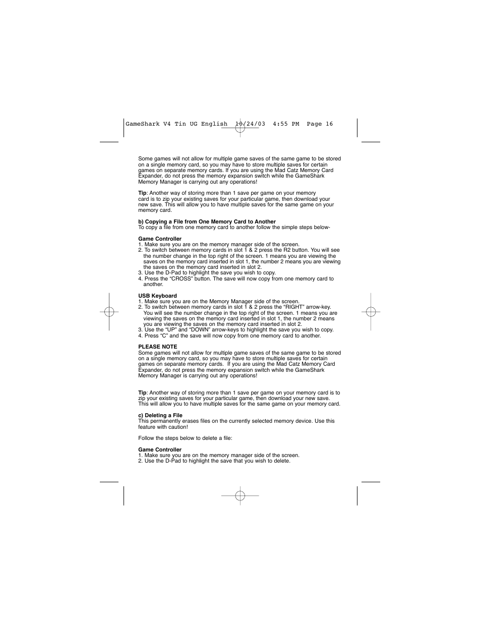 Mad Catz GameShark 2 User Manual | Page 16 / 35