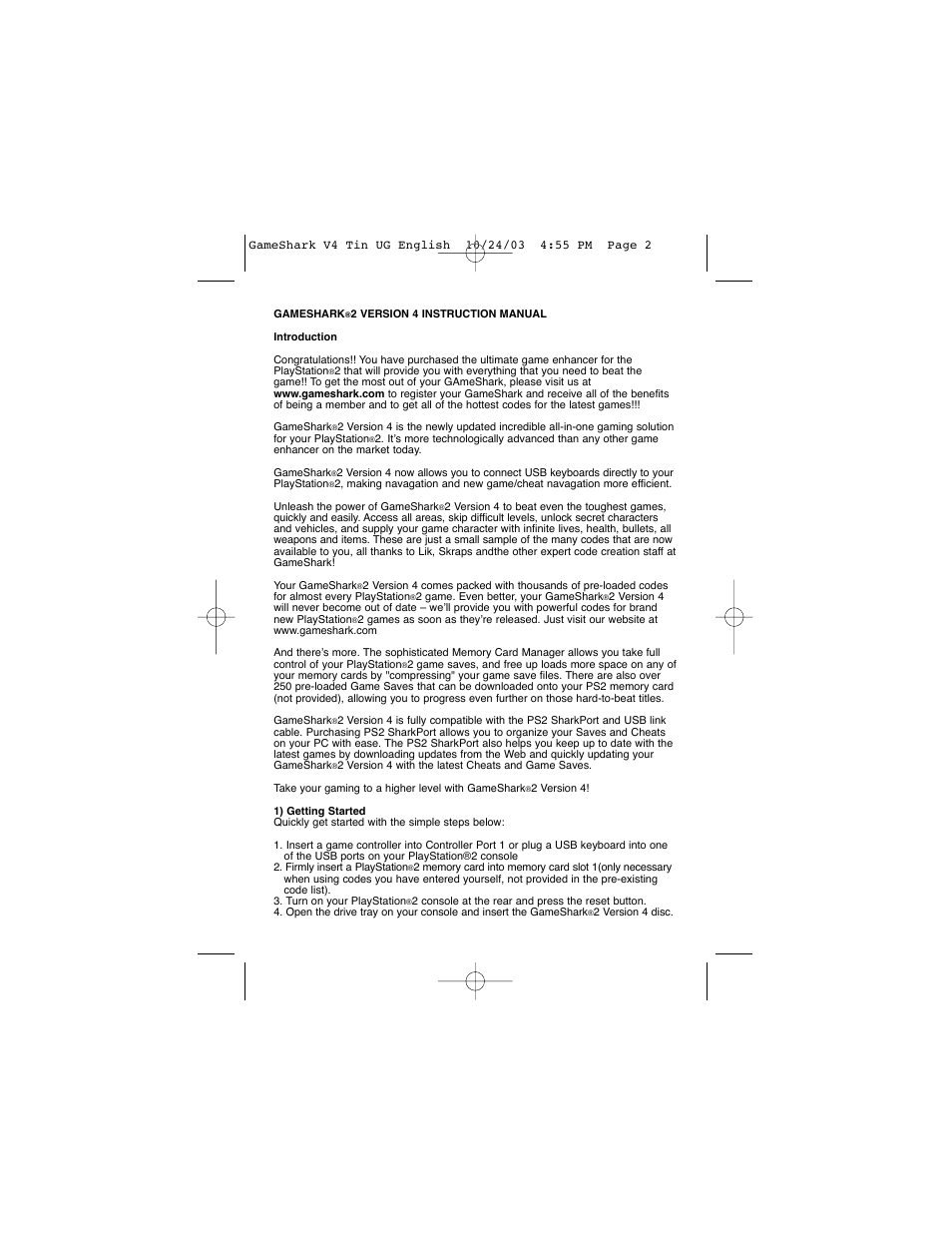 Mad Catz GameShark 2 User Manual | Page 2 / 35