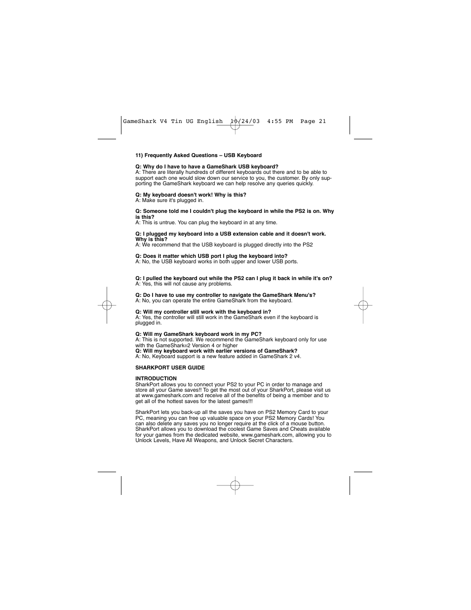 Mad Catz GameShark 2 User Manual | Page 21 / 35