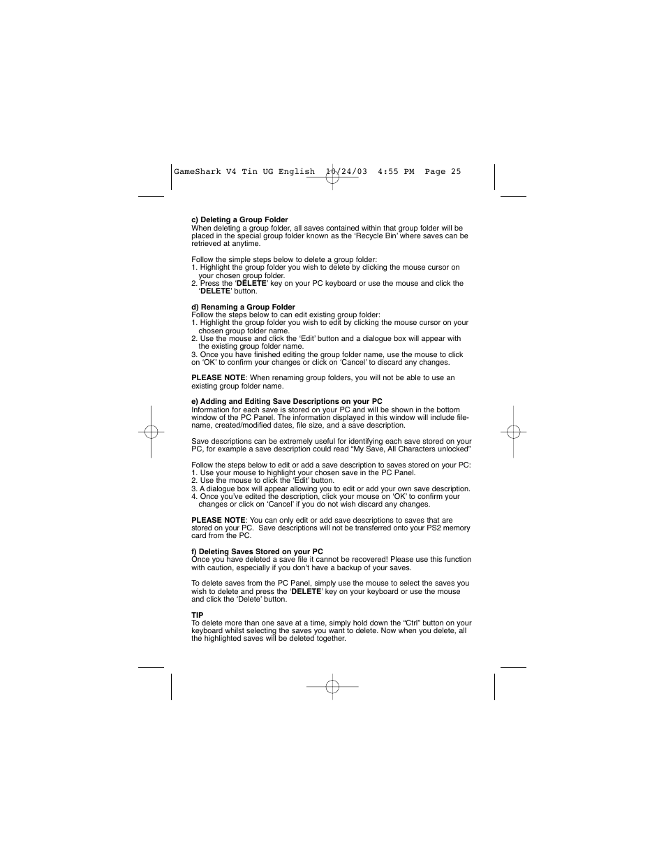 Mad Catz GameShark 2 User Manual | Page 25 / 35