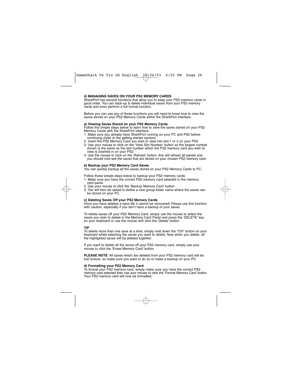 Mad Catz GameShark 2 User Manual | Page 26 / 35