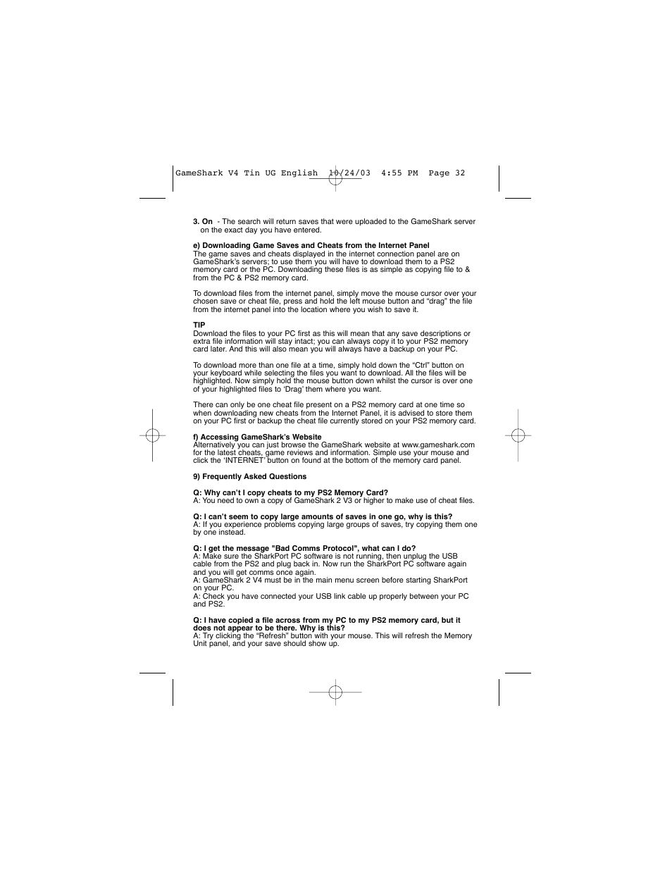Mad Catz GameShark 2 User Manual | Page 32 / 35