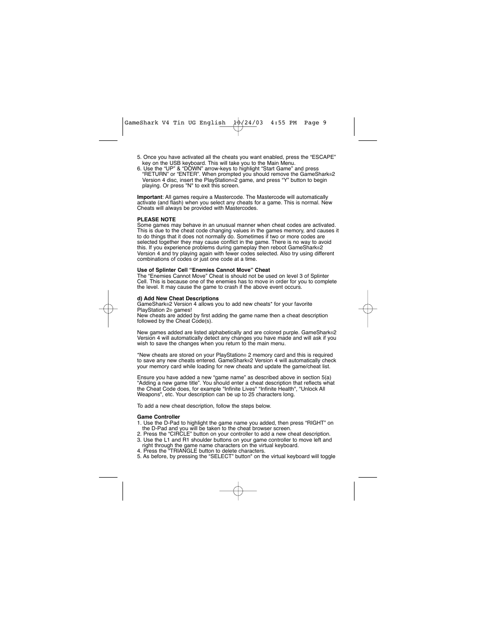 Mad Catz GameShark 2 User Manual | Page 9 / 35