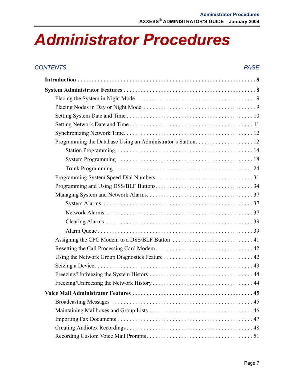 Administrator procedures | Inter-Tel Axxess User Manual | Page 23 / 342
