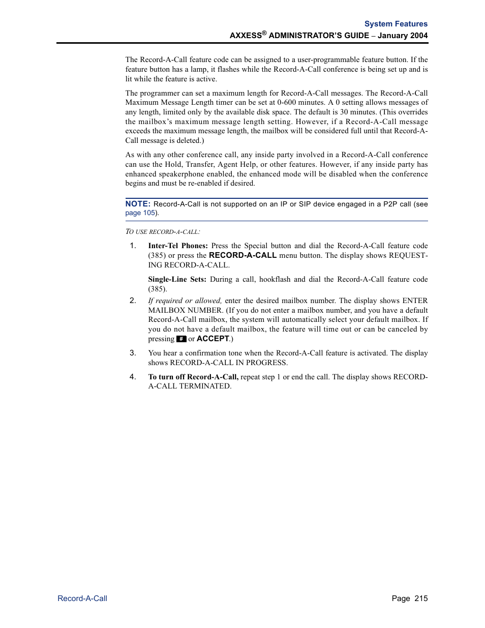 Inter-Tel Axxess User Manual | Page 231 / 342
