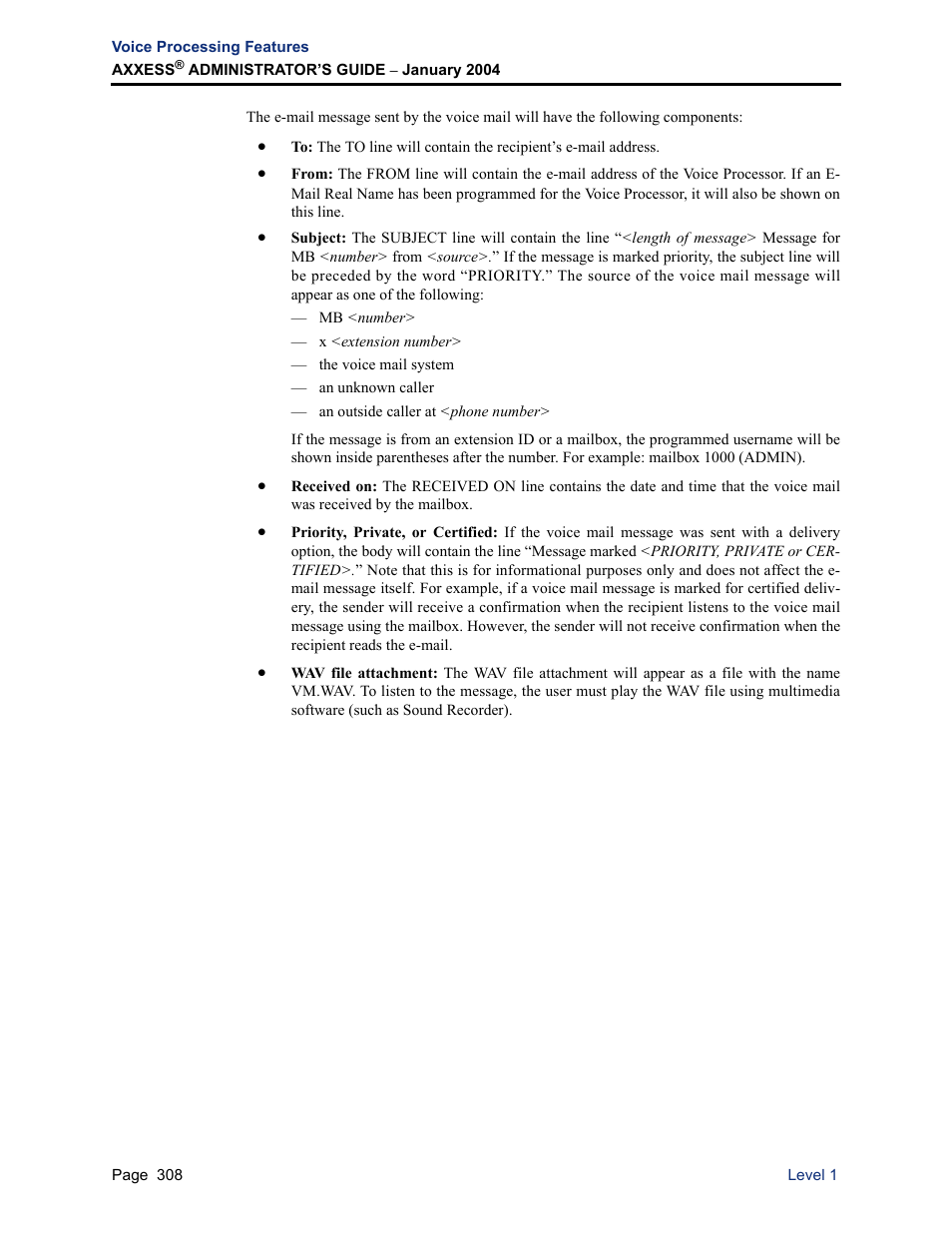 Inter-Tel Axxess User Manual | Page 324 / 342
