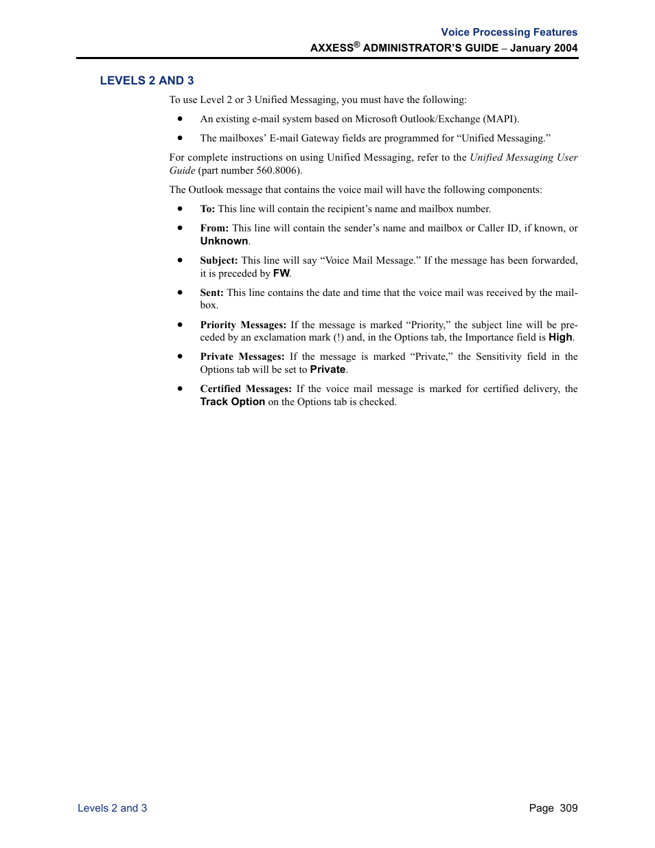 Levels 2 and 3 | Inter-Tel Axxess User Manual | Page 325 / 342