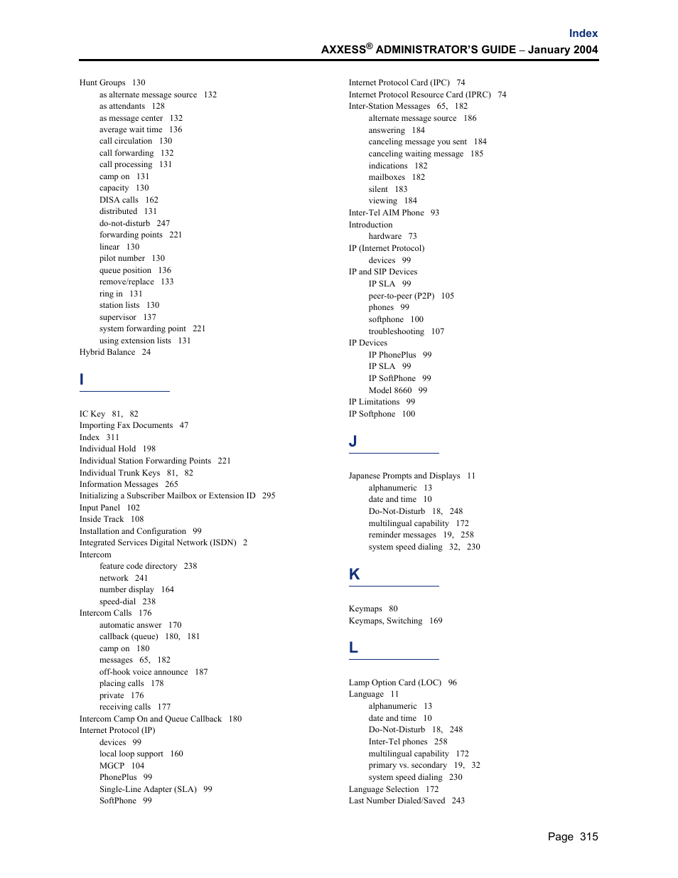 Inter-Tel Axxess User Manual | Page 331 / 342