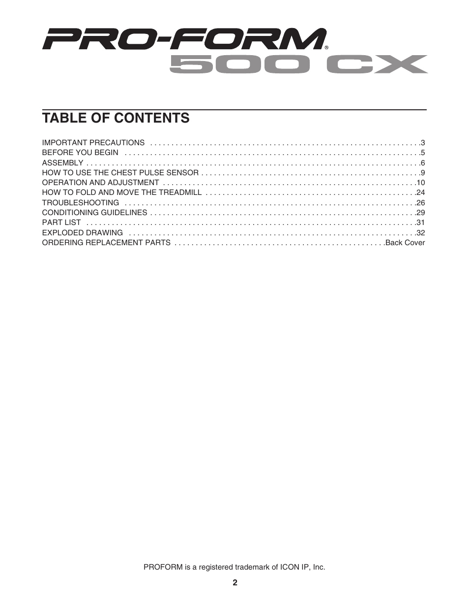 Inter-Tel PRO-FORM 500-CX PATL41106.0 User Manual | Page 2 / 36