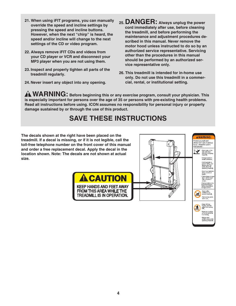 Danger, Warning, Save these instructions | Inter-Tel PRO-FORM 500-CX PATL41106.0 User Manual | Page 4 / 36