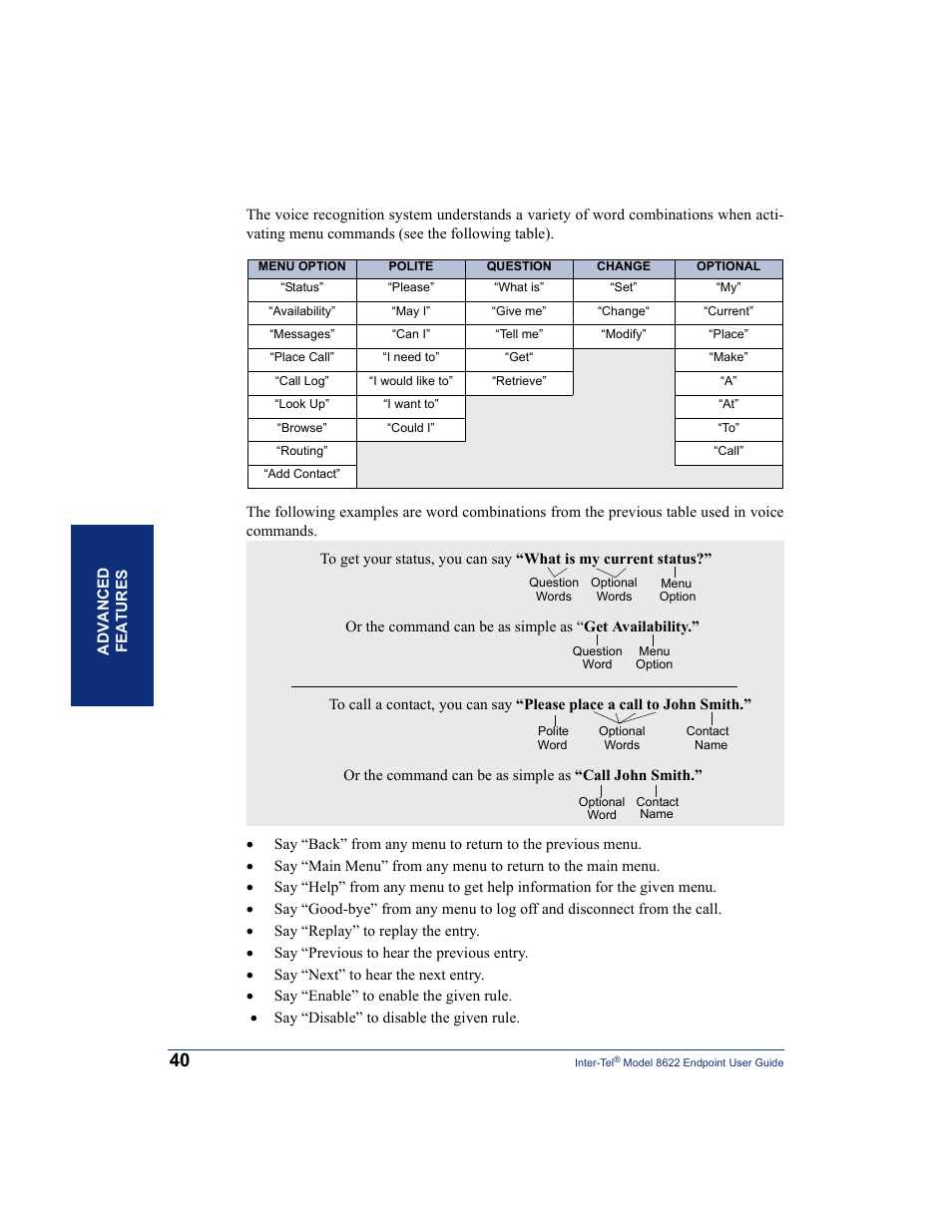 Inter-Tel 8622 User Manual | Page 54 / 90