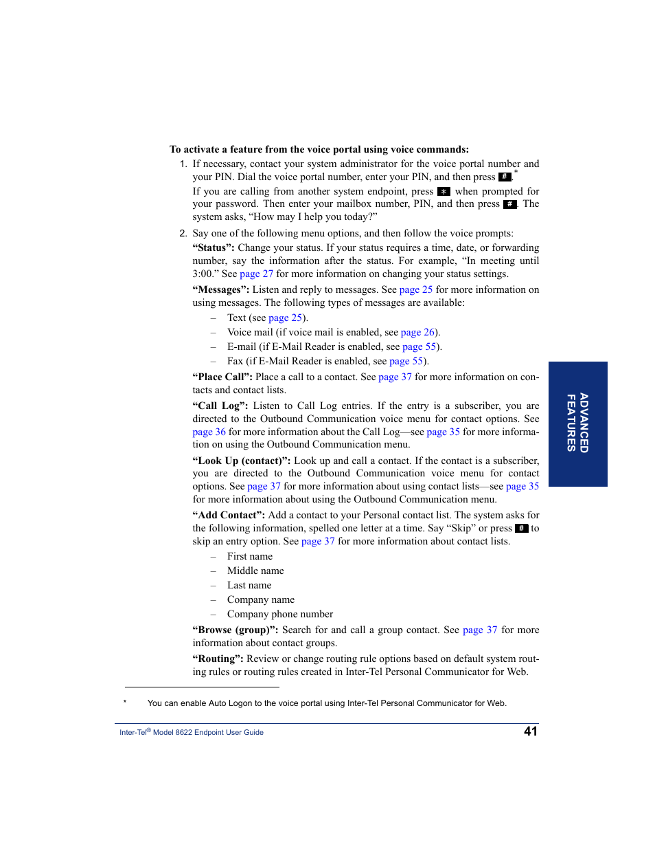 Inter-Tel 8622 User Manual | Page 55 / 90