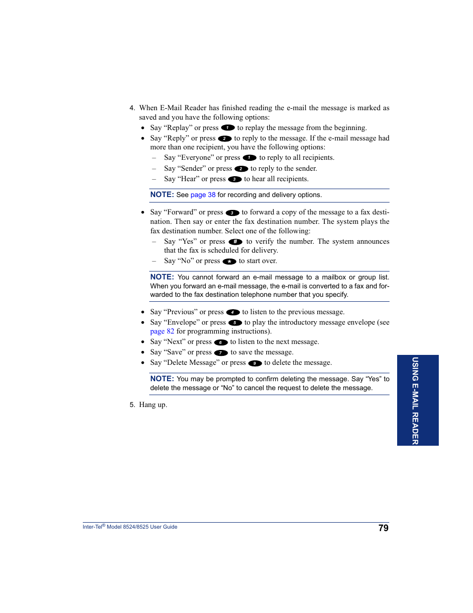 Inter-Tel USER GUIDE 8525 User Manual | Page 91 / 112