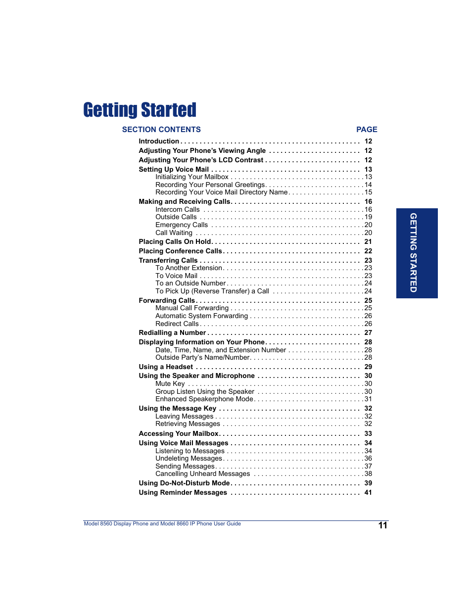 Getting started | Inter-Tel AXXESS 8560 User Manual | Page 21 / 92