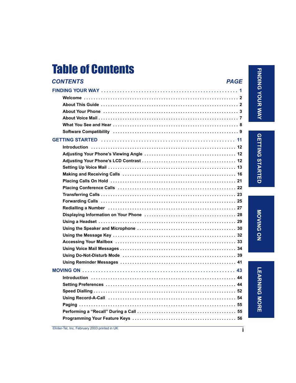 Inter-Tel AXXESS 8560 User Manual | Page 9 / 92