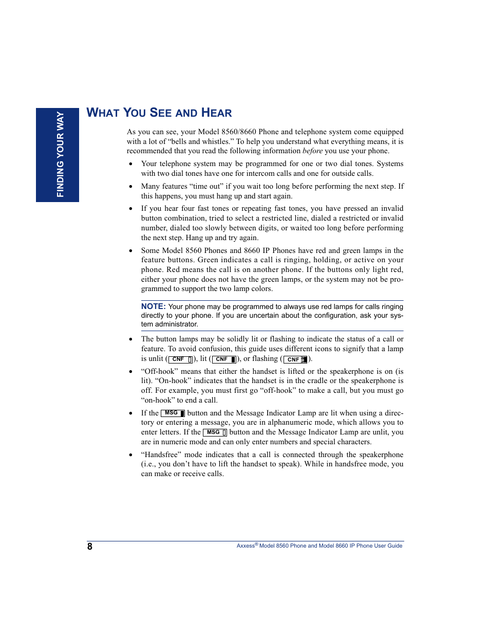 What you see and hear | Inter-Tel AXXESS 8660 User Manual | Page 18 / 98