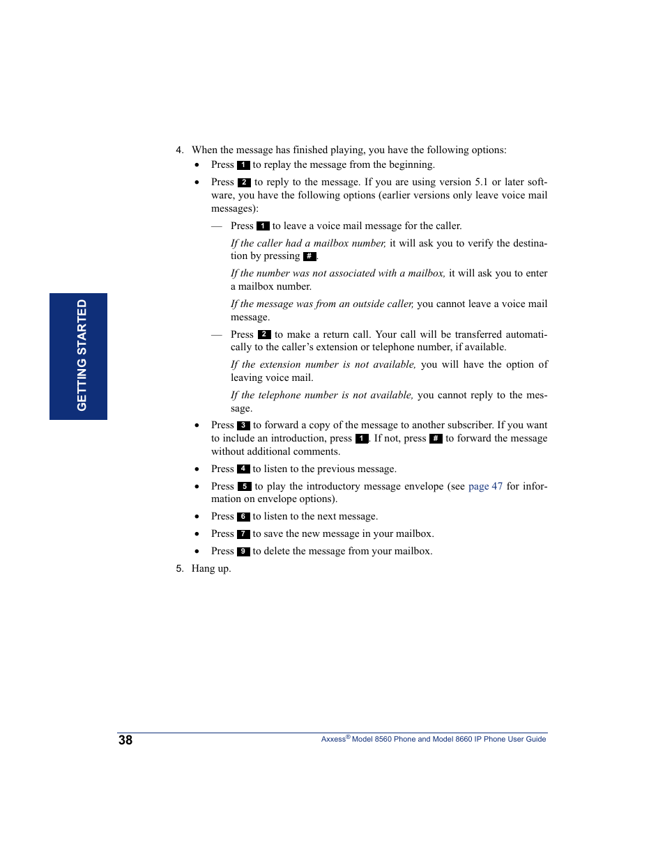 Getting s t ar te d | Inter-Tel AXXESS 8660 User Manual | Page 48 / 98