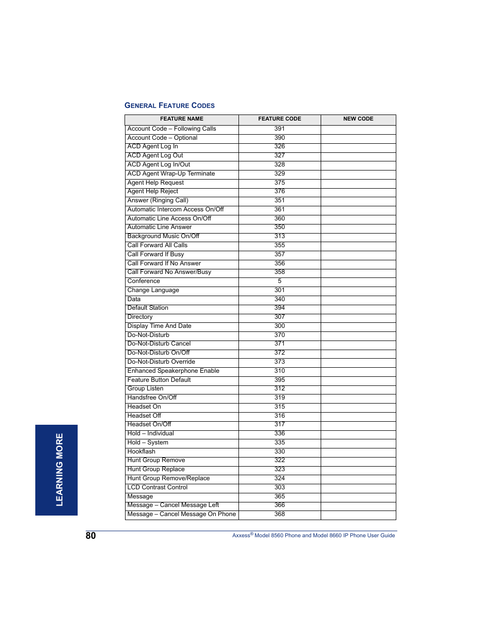Lear ning more | Inter-Tel AXXESS 8660 User Manual | Page 90 / 98