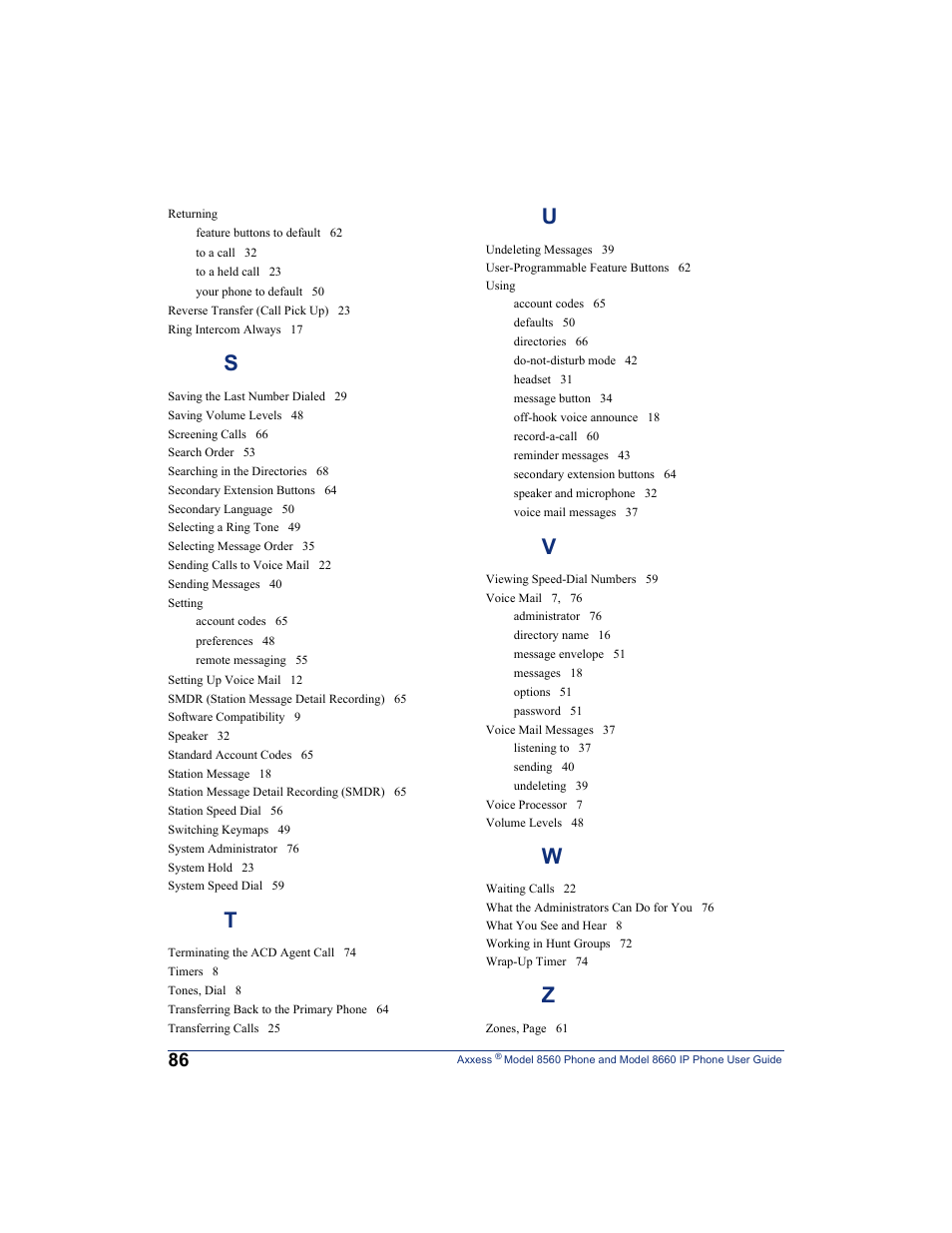 Inter-Tel AXXESS 8660 User Manual | Page 96 / 98