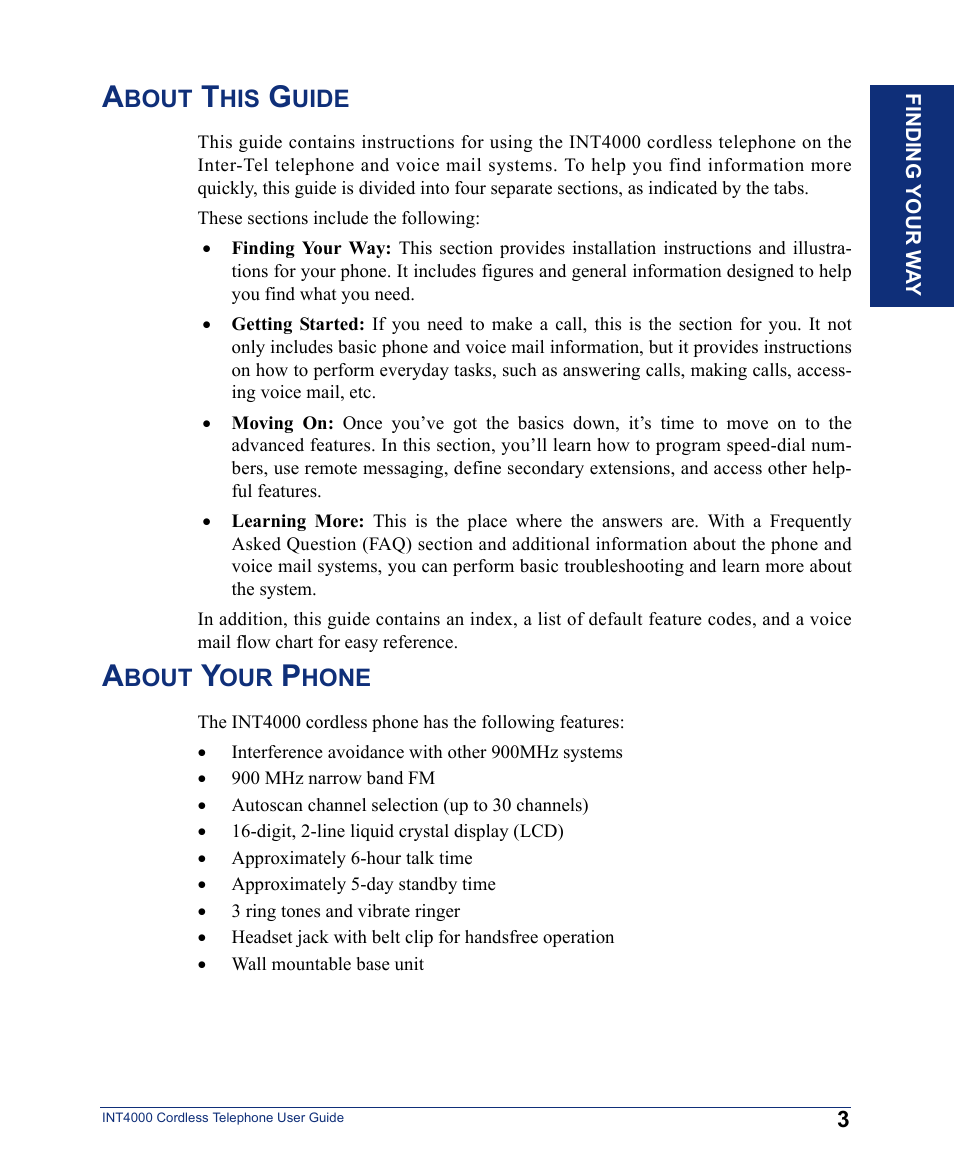 About this guide, About this guide about your phone | Inter-Tel INT4000 User Manual | Page 15 / 92
