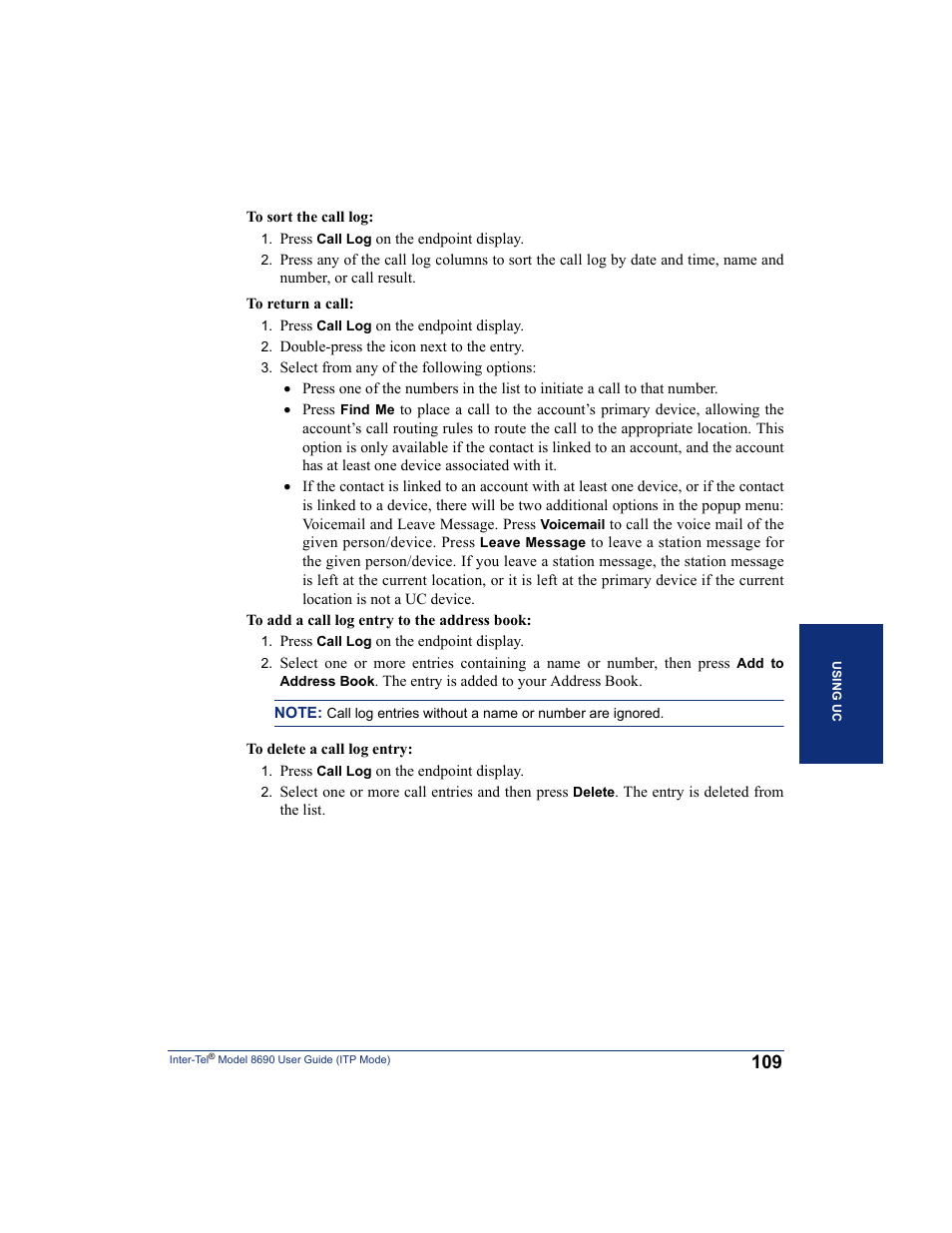 Inter-Tel ENDPOINT 8690 User Manual | Page 115 / 156