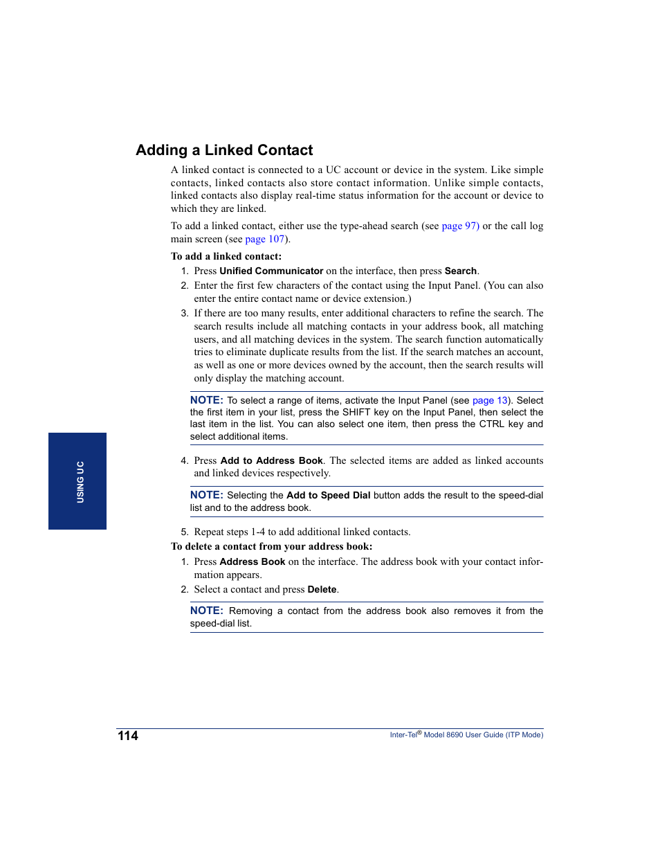 Adding a linked contact | Inter-Tel ENDPOINT 8690 User Manual | Page 120 / 156
