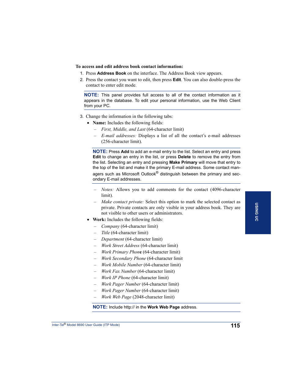 Inter-Tel ENDPOINT 8690 User Manual | Page 121 / 156