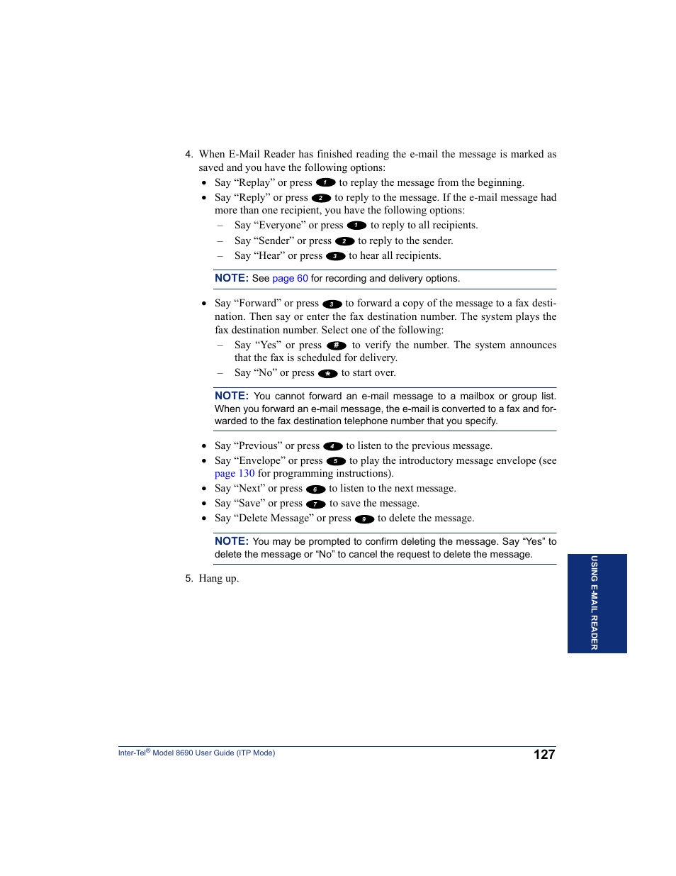 Inter-Tel ENDPOINT 8690 User Manual | Page 133 / 156