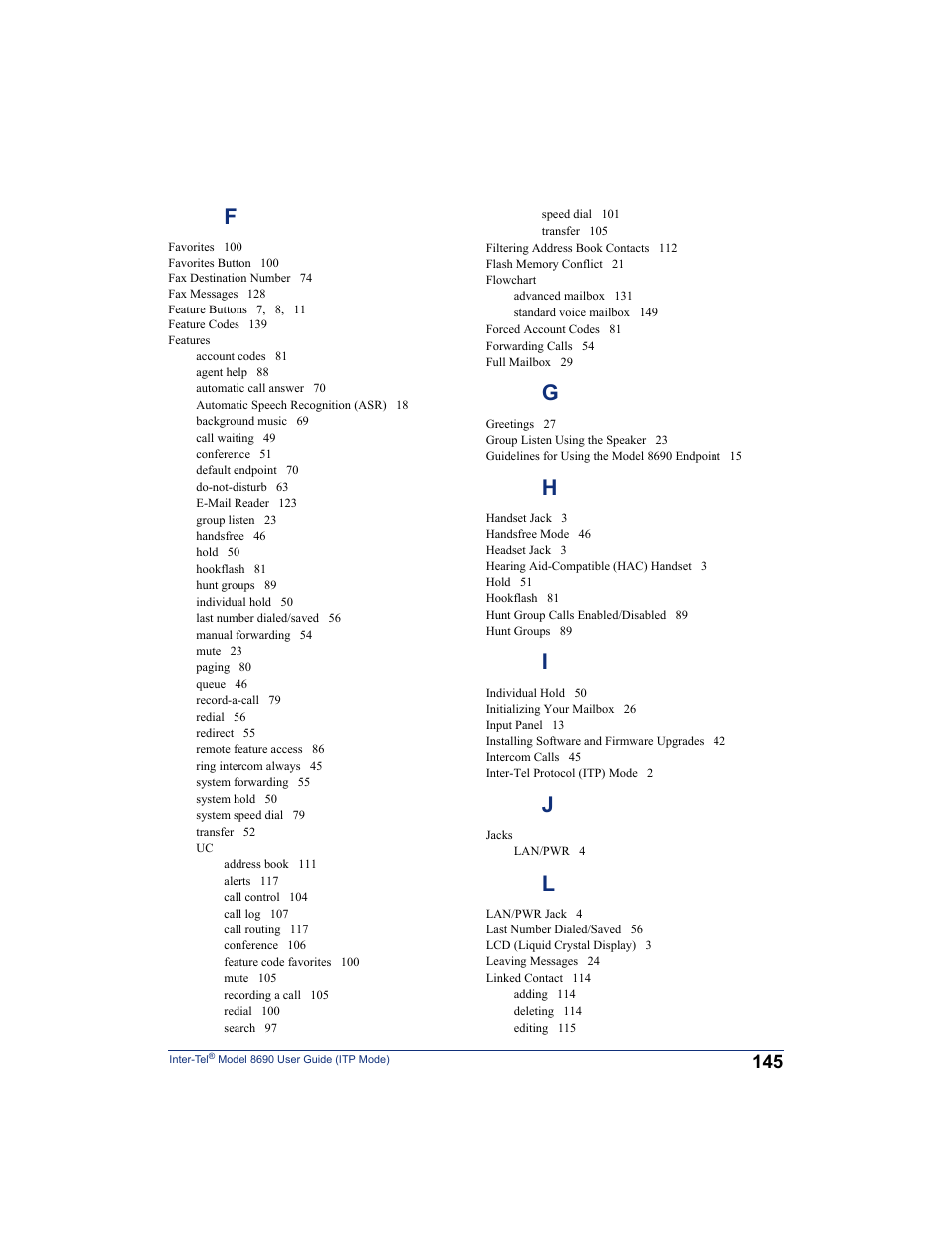 Inter-Tel ENDPOINT 8690 User Manual | Page 151 / 156
