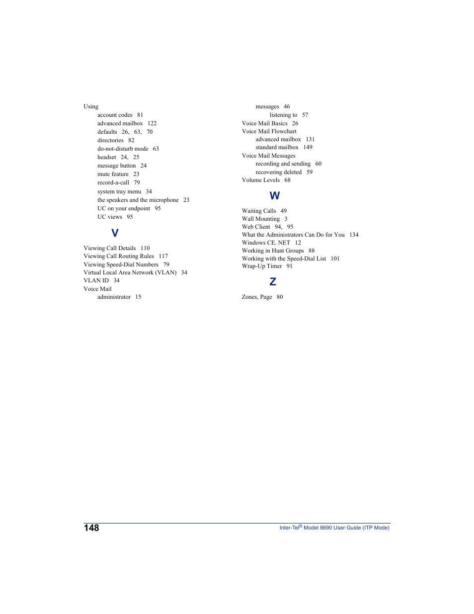 Inter-Tel ENDPOINT 8690 User Manual | Page 154 / 156