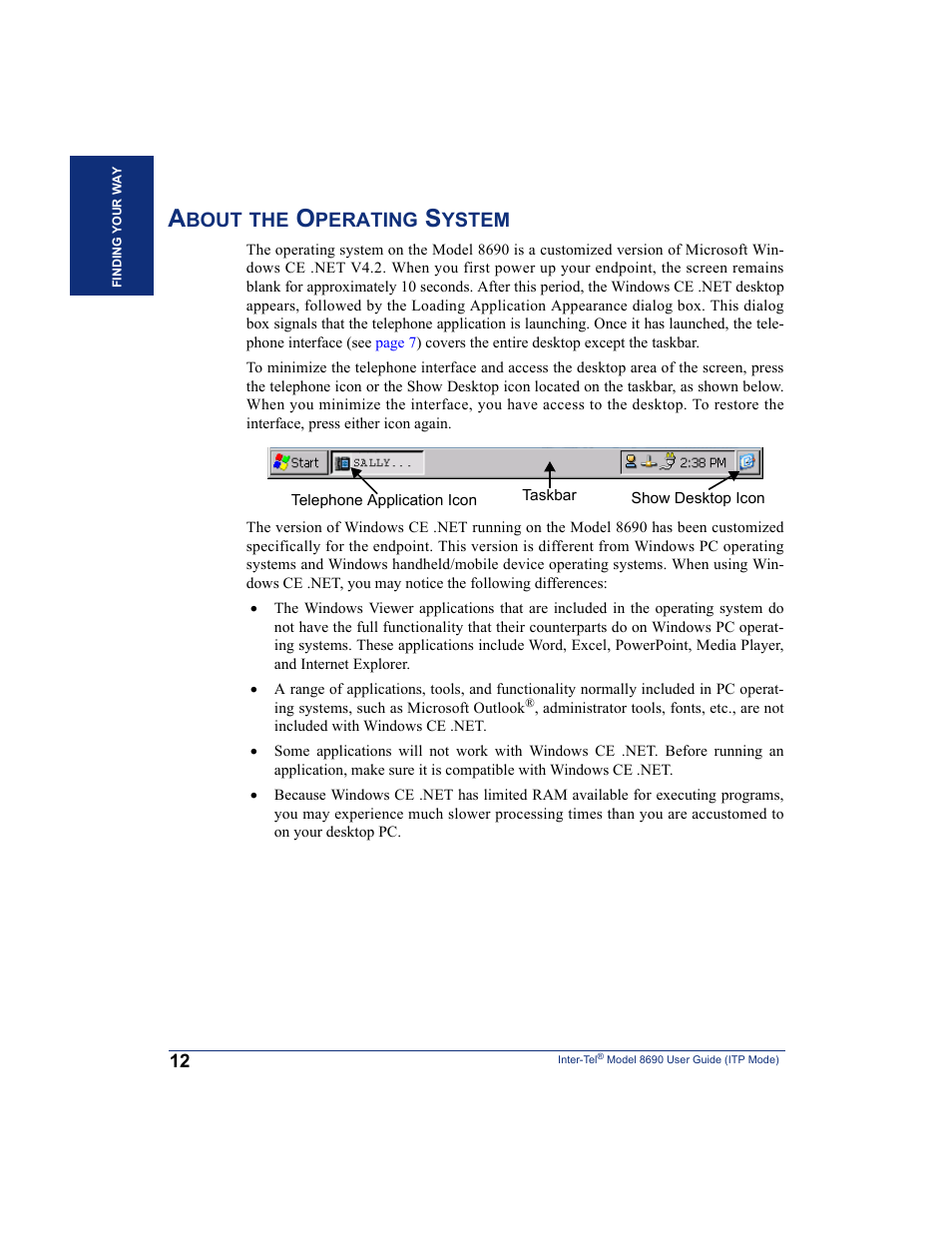 About the operating system, Bout, Perating | Ystem | Inter-Tel ENDPOINT 8690 User Manual | Page 18 / 156