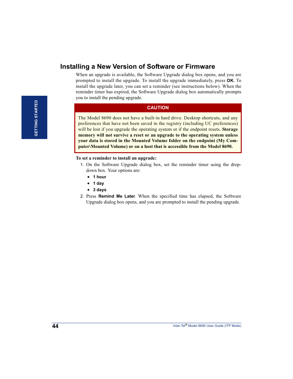 Installing a new version of software or firmware | Inter-Tel ENDPOINT 8690 User Manual | Page 50 / 156