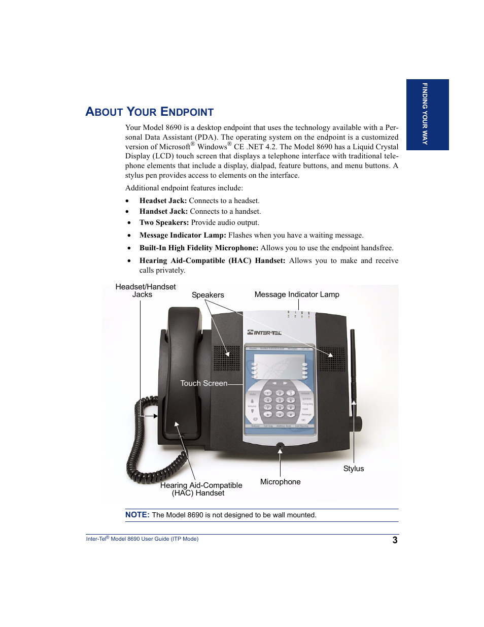About your endpoint, Bout, Ndpoint | Inter-Tel ENDPOINT 8690 User Manual | Page 9 / 156