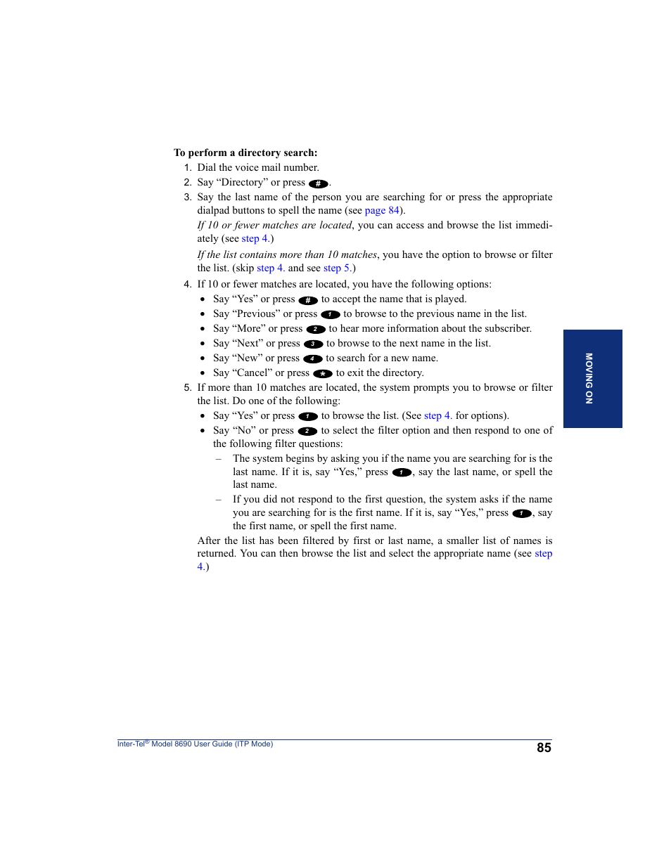 Inter-Tel ENDPOINT 8690 User Manual | Page 91 / 156