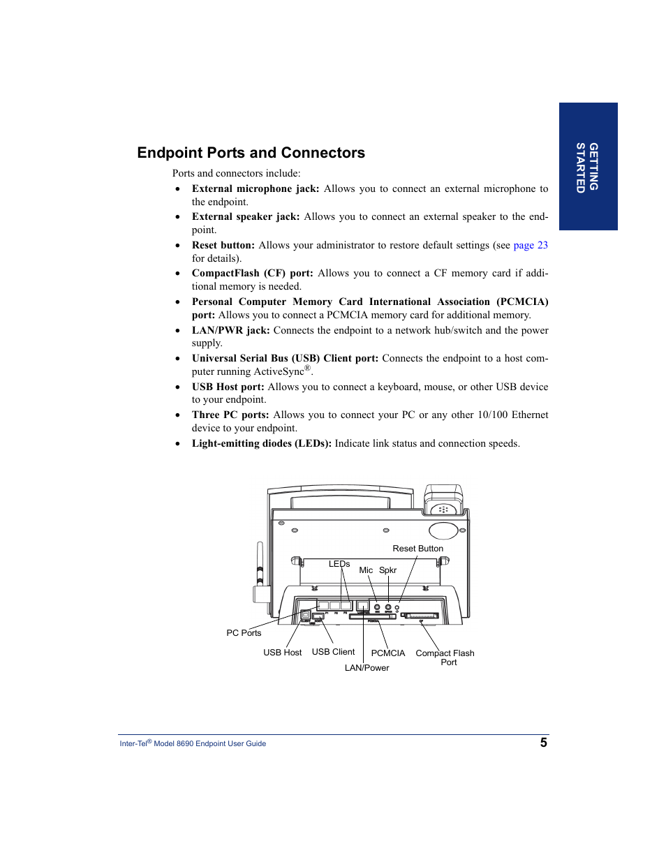 Endpoint ports and connectors | Inter-Tel 8690 User Manual | Page 19 / 118