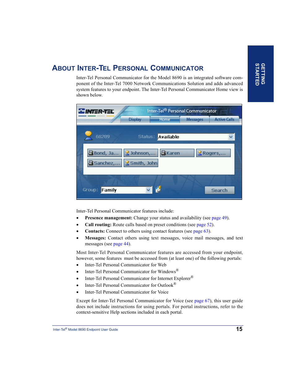 About inter-tel personal communicator | Inter-Tel 8690 User Manual | Page 29 / 118