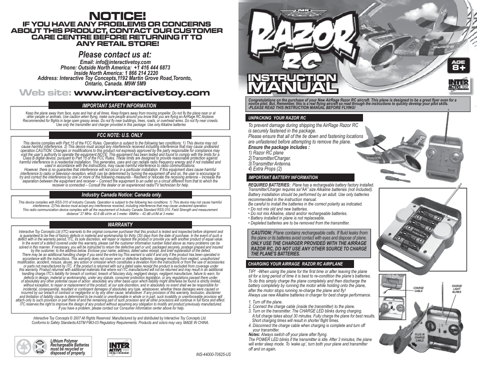 Interact-TV Model Vehicle User Manual | 2 pages
