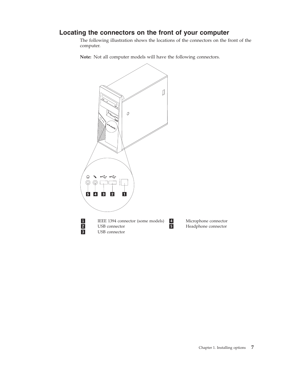 Locating, Connectors, Front | Your, Computer | IBM Partner Pavilion 8124 User Manual | Page 23 / 64