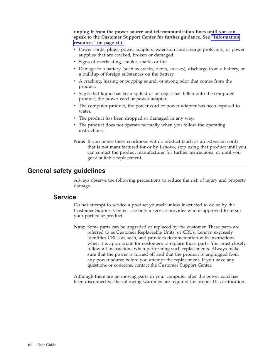 General safety guidelines, Service, General | Safety, Guidelines | IBM Partner Pavilion 8124 User Manual | Page 8 / 64