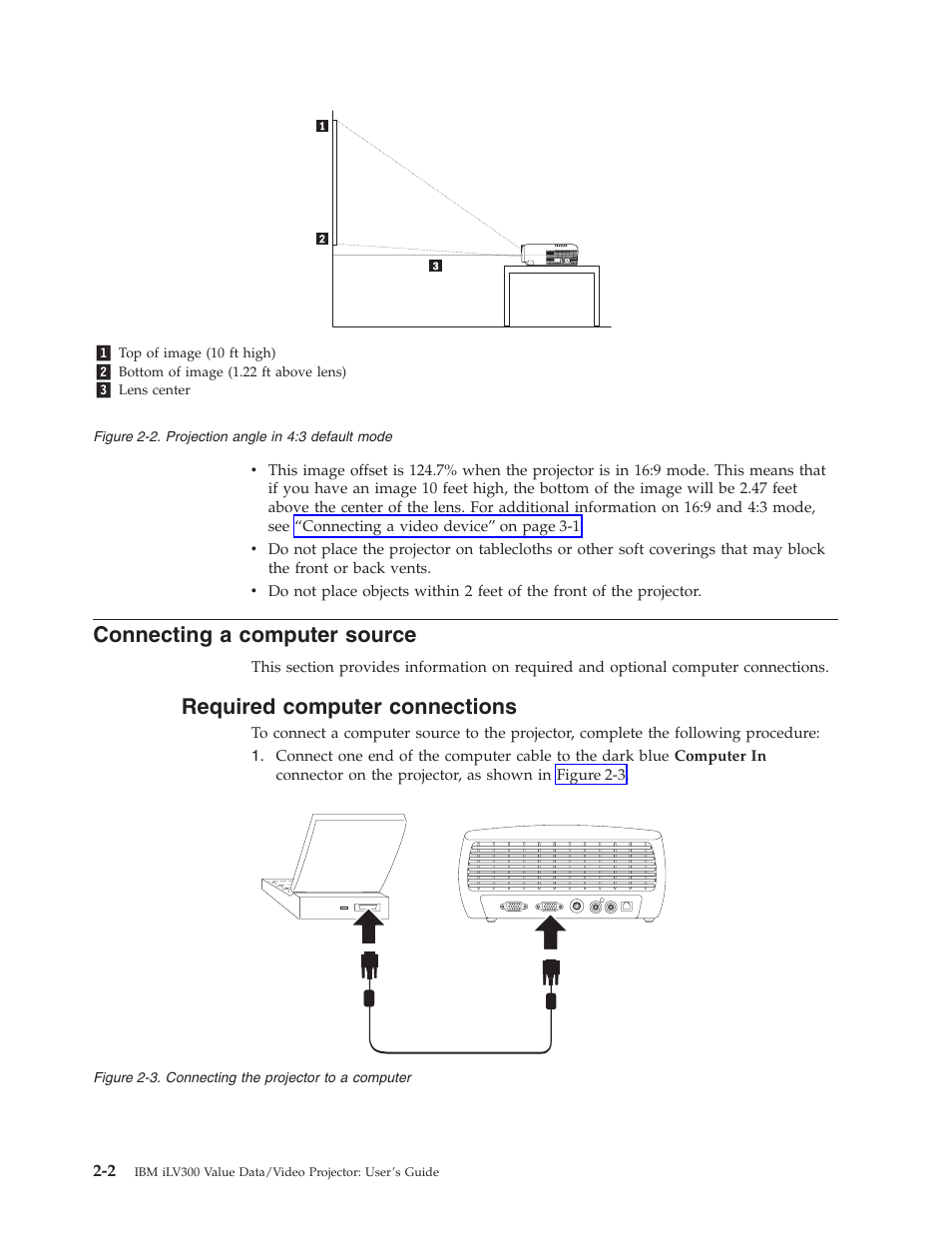 Connecting a computer source, Required computer connections | IBM Partner Pavilion iLV300 User Manual | Page 14 / 74