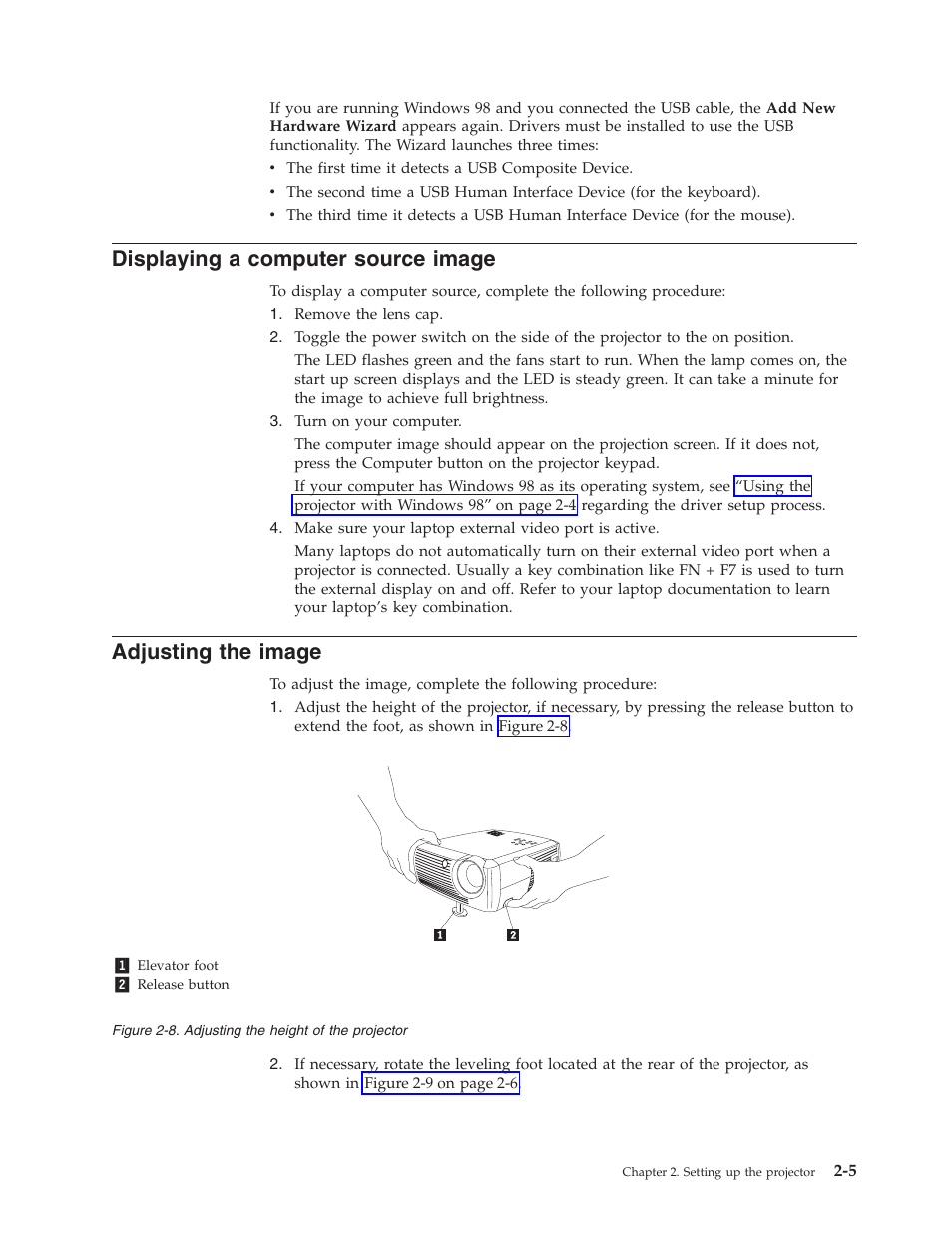 Displaying a computer source image, Adjusting the image | IBM Partner Pavilion iLV300 User Manual | Page 17 / 74