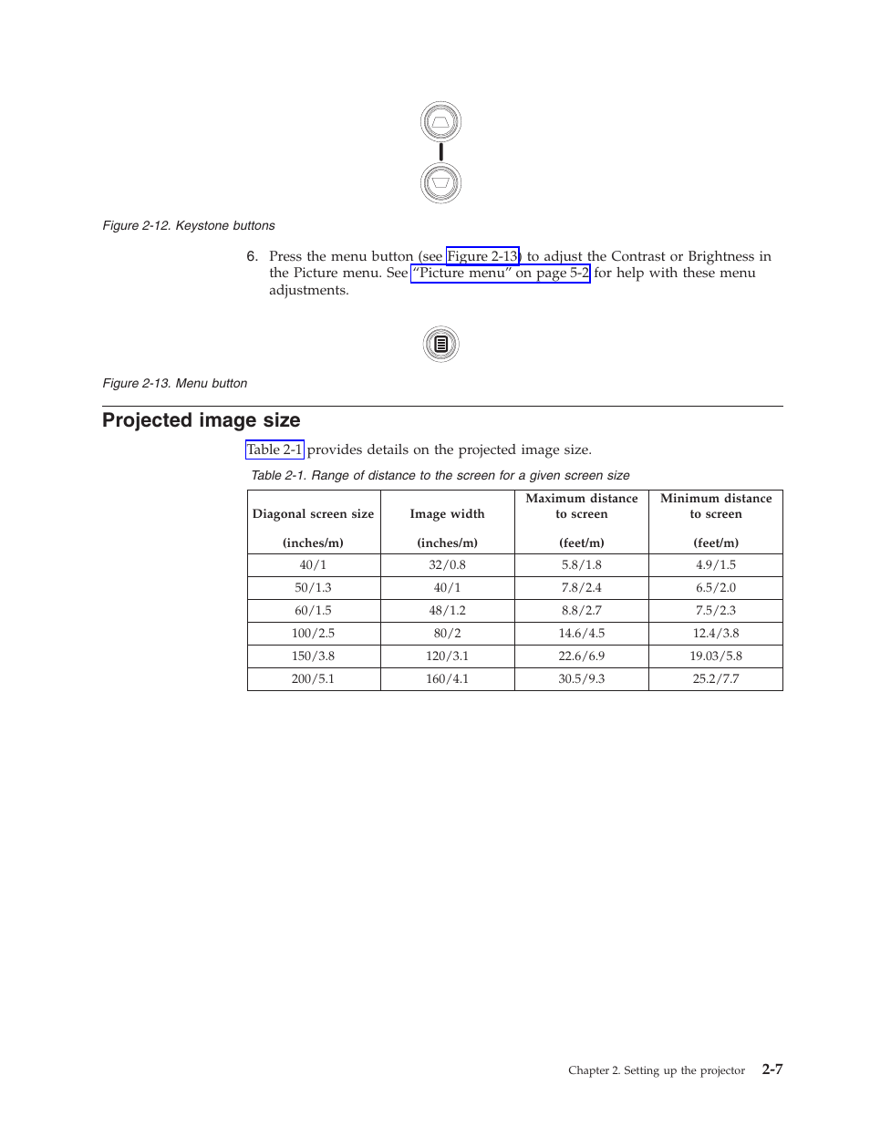 Projected image size | IBM Partner Pavilion iLV300 User Manual | Page 19 / 74