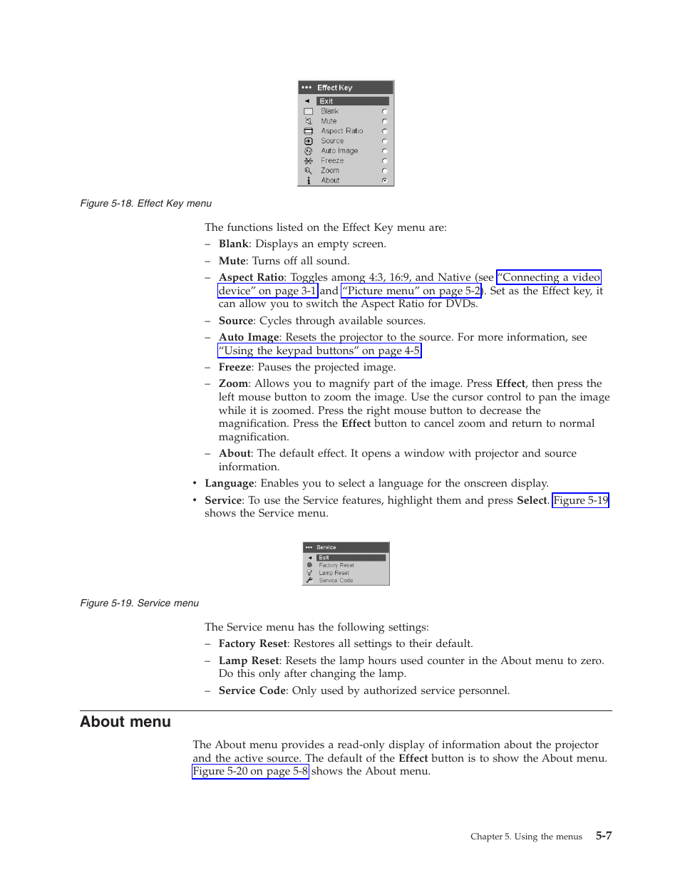 About menu | IBM Partner Pavilion iLV300 User Manual | Page 41 / 74